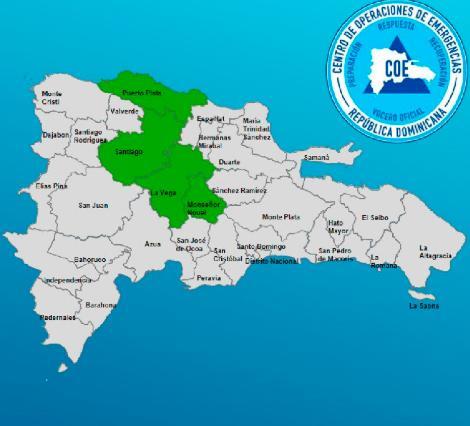 COE emite alerta verde en cuatro provincias por vaguada 