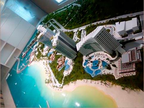 Maqueta del proyecto hotelero e inmobiliario Perla del Sur, desarrollado en la provincia.