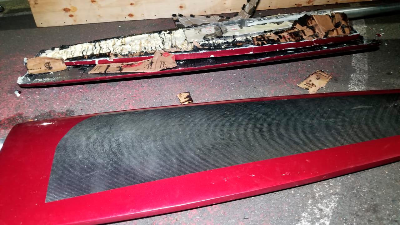 La droga sería transportada en dos palas de timón para embarcaciones.