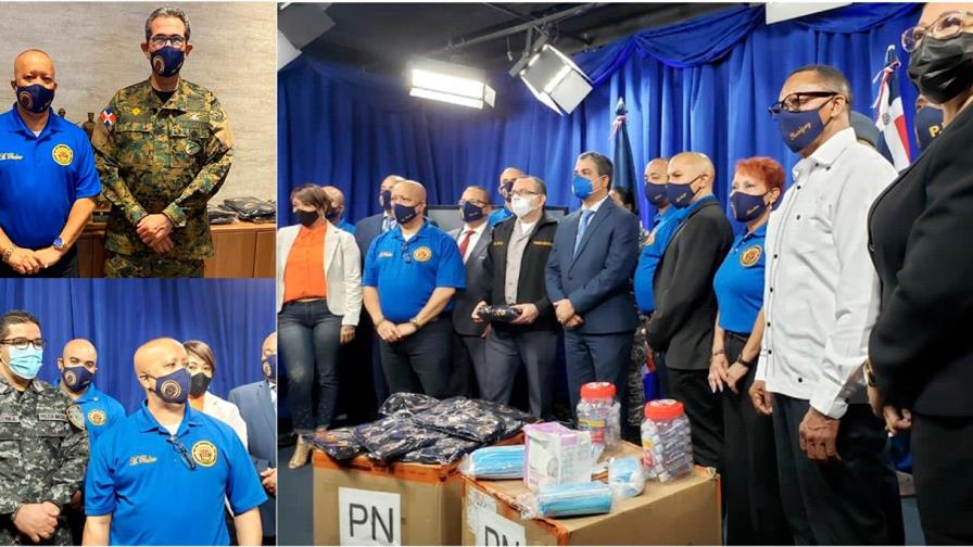 Policías dominicanos de Nueva York realizan entregas de mascarillas al Ejército de RD