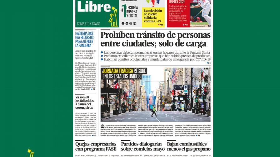 Diario Libre publica su edición de hoy en formato digital