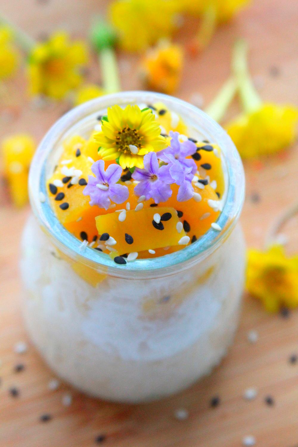 Postre asiático “Mango Sticky Rice”.