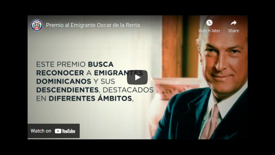 Entrega de premio al emigrante dominicano Oscar de la Renta Entrega de premio al emigrante dominicano Oscar de la Renta