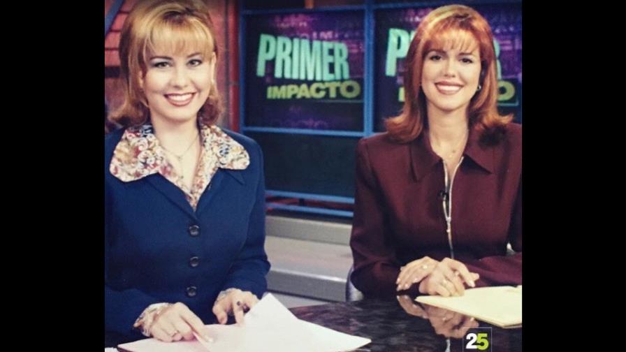 Myrka de Llanos y María Celeste presentan Primer Impacto en el 25 aniversario