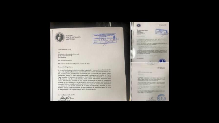 El PRM entrega a JCE su informe de ingresos y gastos de 2018