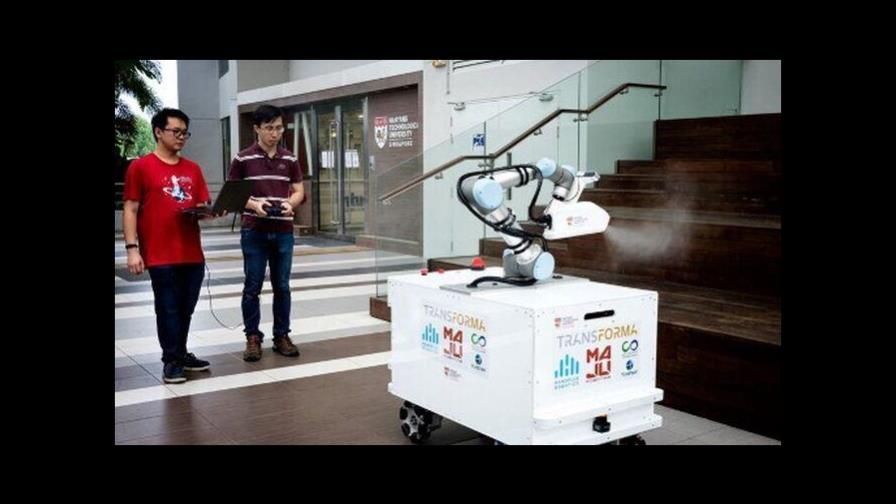 Prueban en Singapur robot desinfectante contra el coronavirus y otras buenas noticias