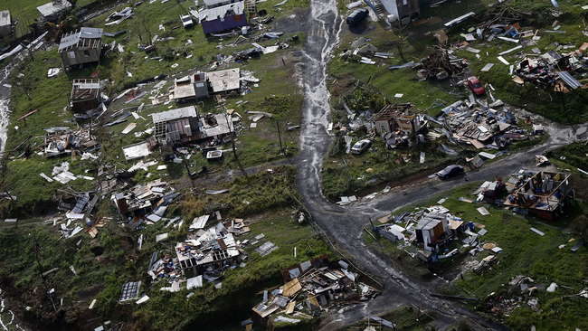 Devastación en Puerto Rico luego de huracán María, 2017.