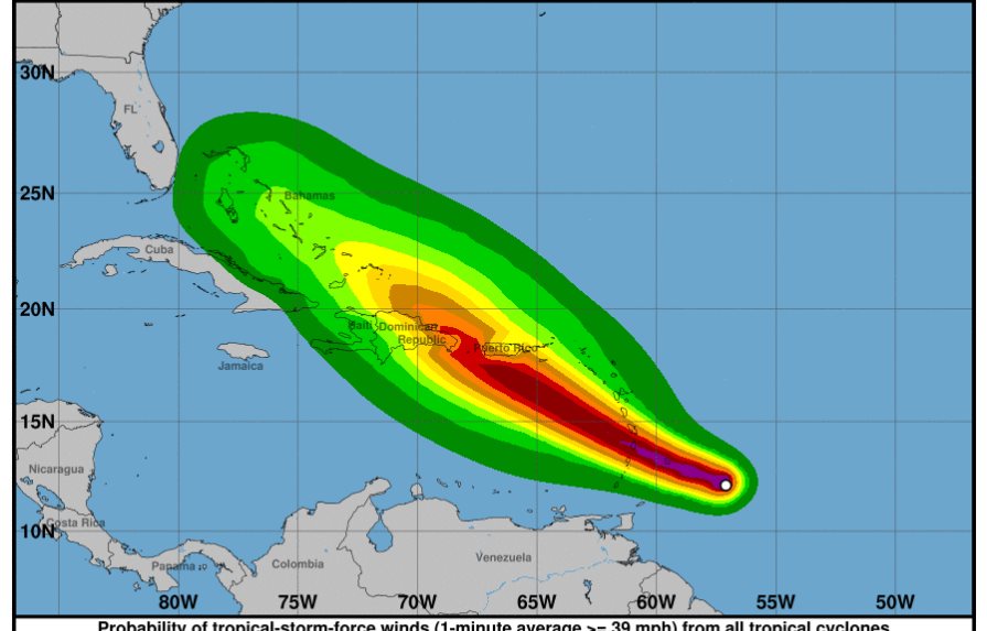 República Dominicana sufriría impacto directo de lluvias y vientos del ciclón Dorian