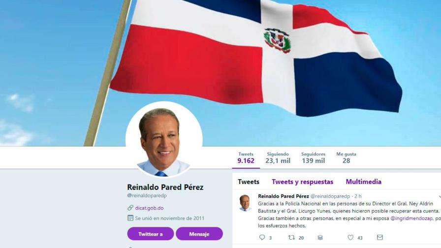 Reinaldo Pared Pérez recupera su cuenta en Twitter