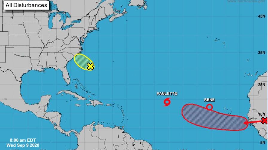 Rene pasa a depresión y Paulette sigue como tormenta en aguas del Atlántico