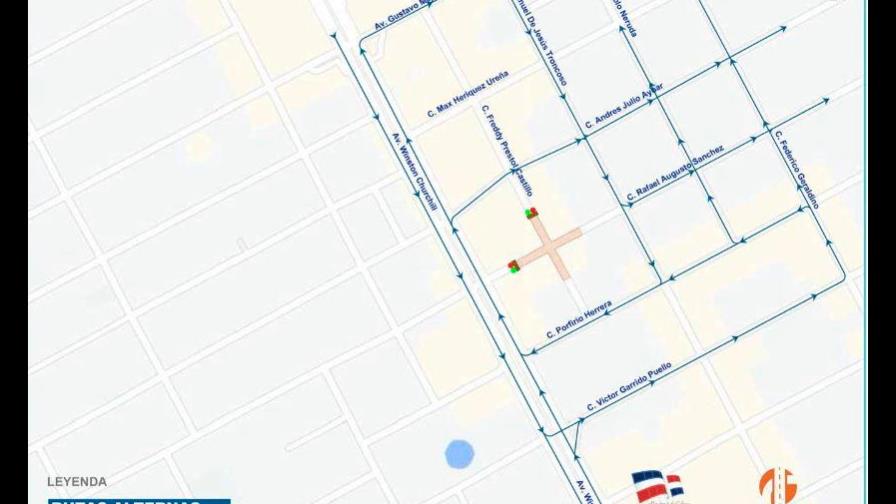Rutas alternas por cierre de calle Rafael Augusto Sánchez este miércoles