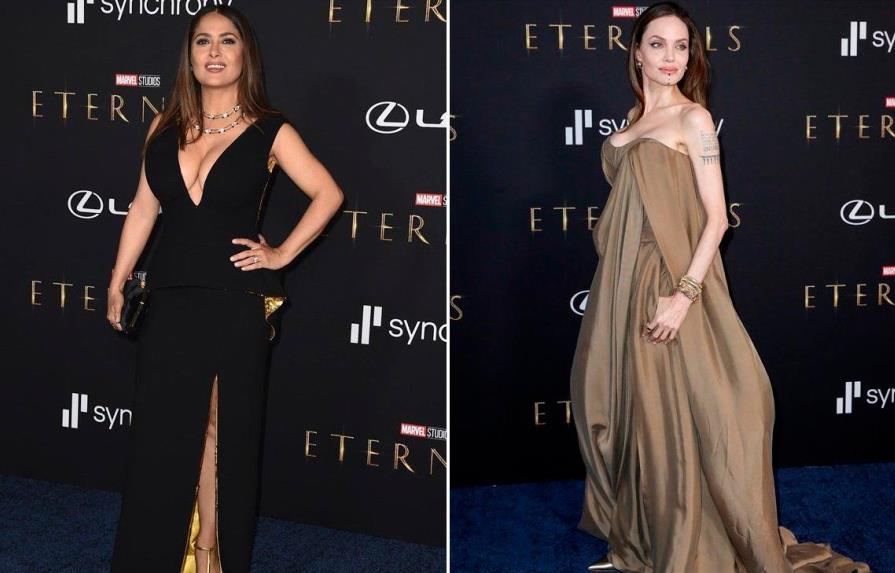 Salma Hayek y Angelina Jolie deslumbran en el estreno de “Eternals” de Marvel