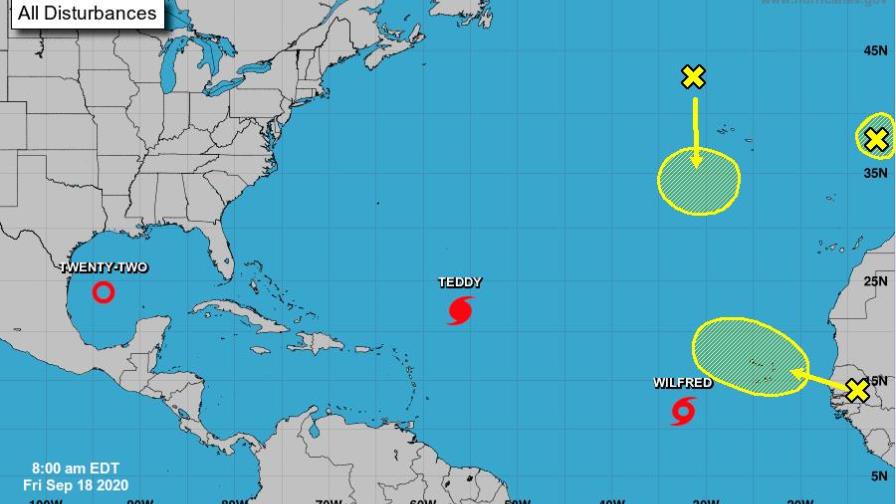 Teddy llega a categoría 4 y Veintidós será tormenta en el Golfo de México