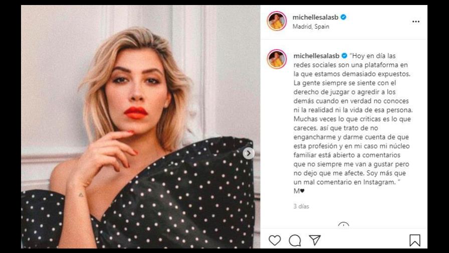 Michelle Salas tuvo un descargo y le habló a sus haters