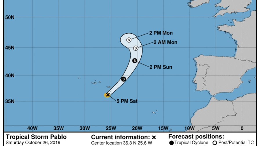 Tormenta Pablo se acerca a las Azores más fuerte y Olga dejó apagones en EEUU