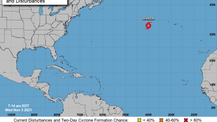 La tormenta tropical Wanda se mantiene en medio del Atlántico