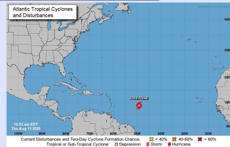 Se formó la tormenta tropical Josephine en el Atlántico