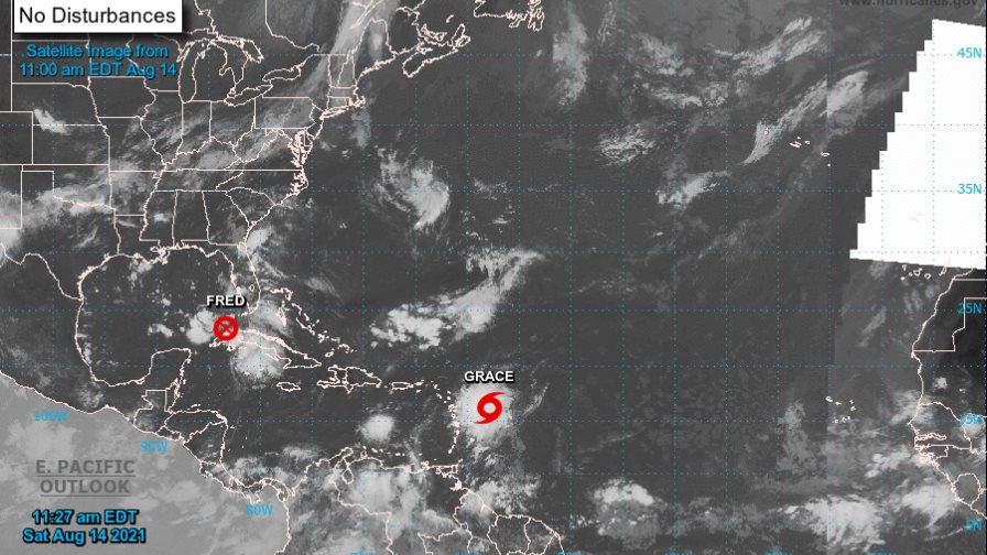 Tormenta tropical Grace se fortalece mientras Fred se degrada a onda tropical