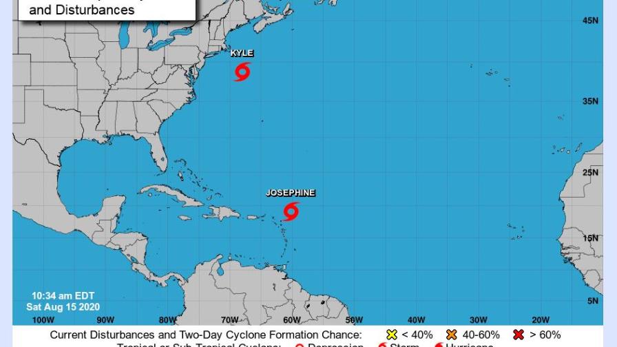 Tormentas Josephine y Kyle avanzan por el Atlántico sin suponer amenaza