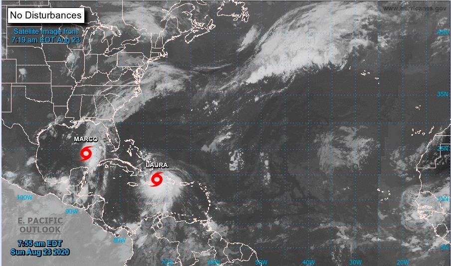 Laura descarga fuertes lluvias sobre La Española y Marco avanza hacia EEUU