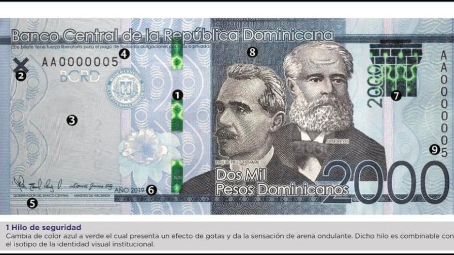 Banco Central: desde mañana circulará nuevo billete de RD$2,000