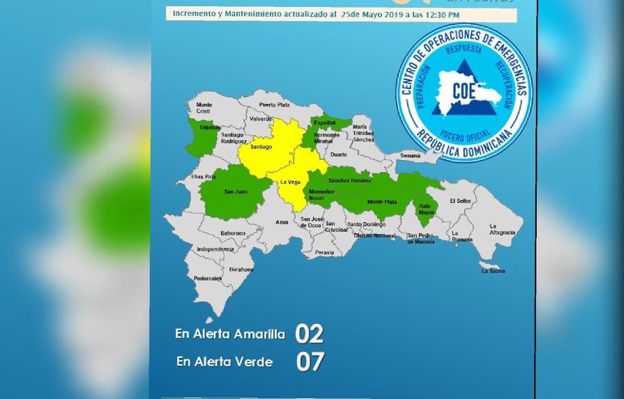 Dos provincias en alerta amarilla y otras siete en verde por las lluvias