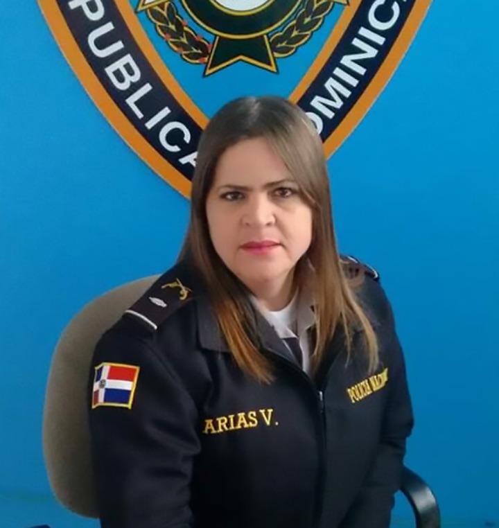 Primer teniente Xiomara Arias, vocera de la Policía Nacional en la provincia Duarte.