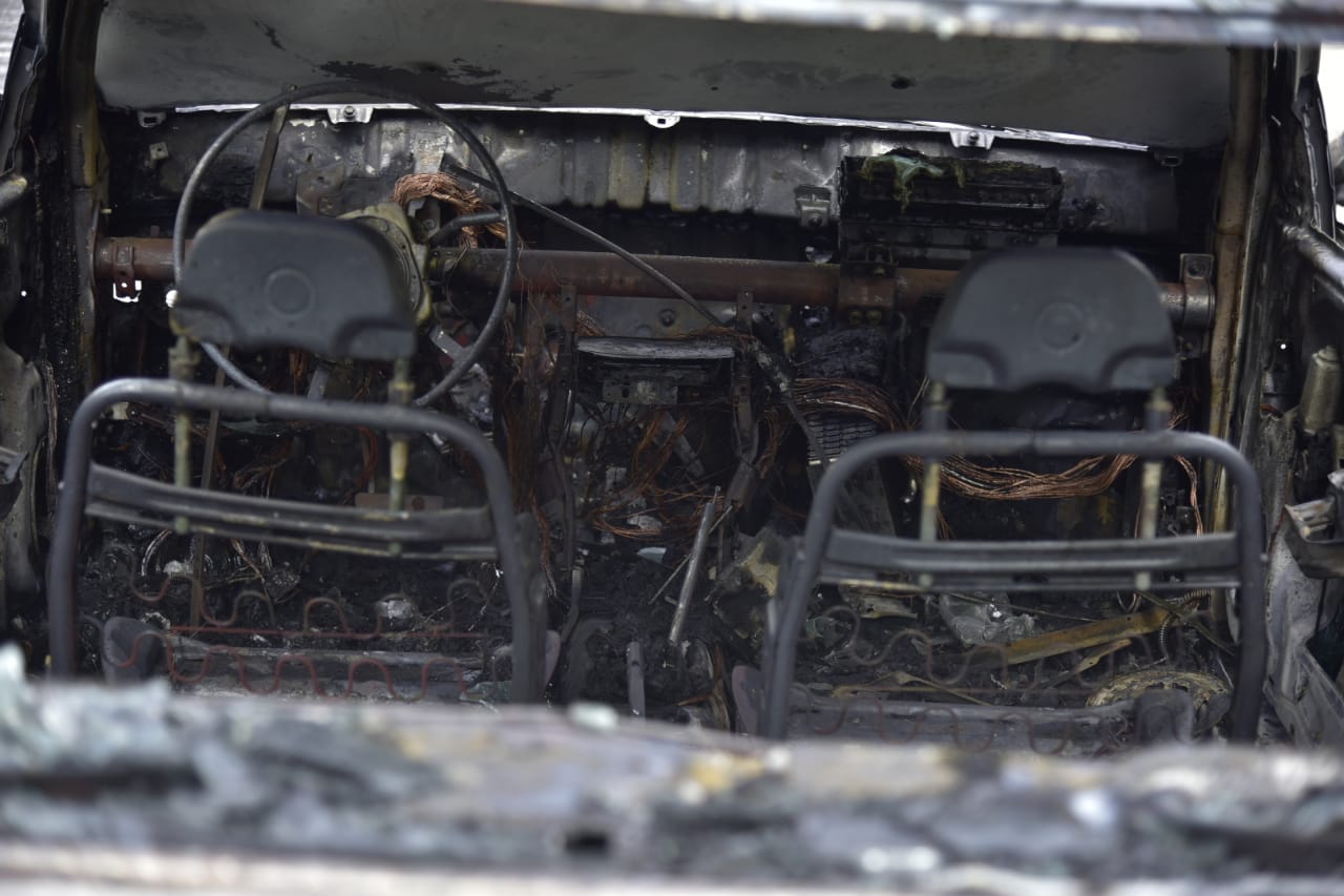 Vista interior del vehículos 