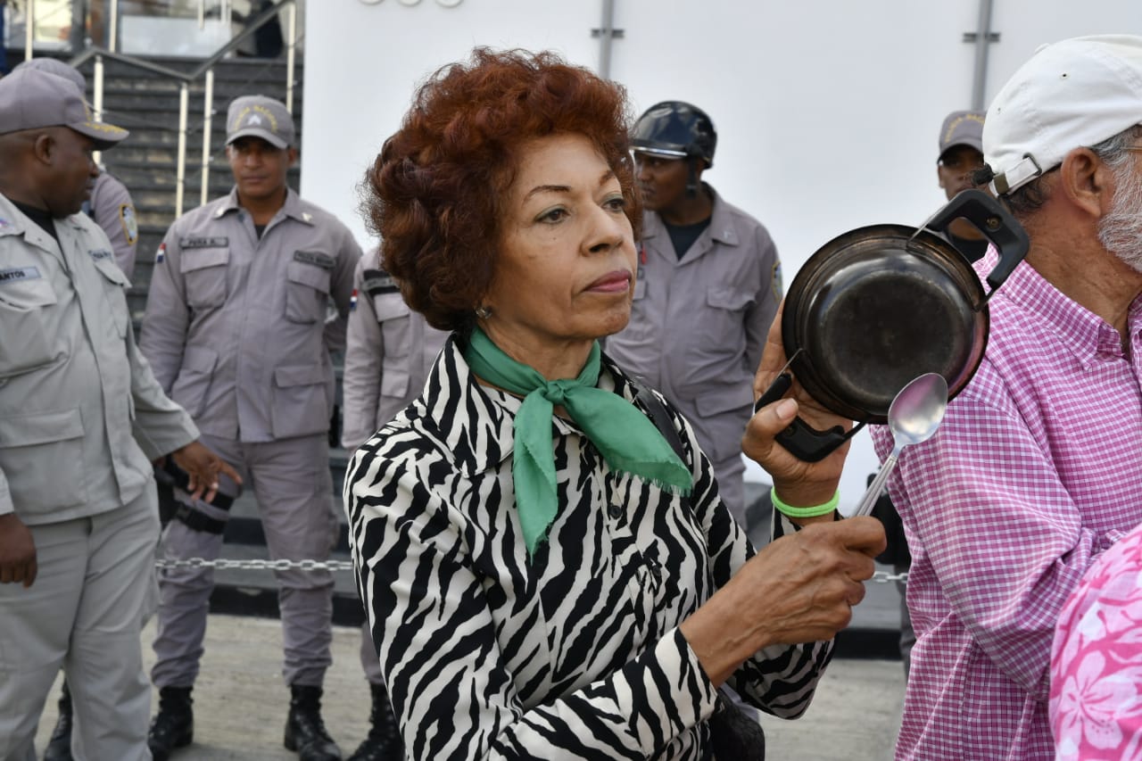 Vista de los manifestantes.