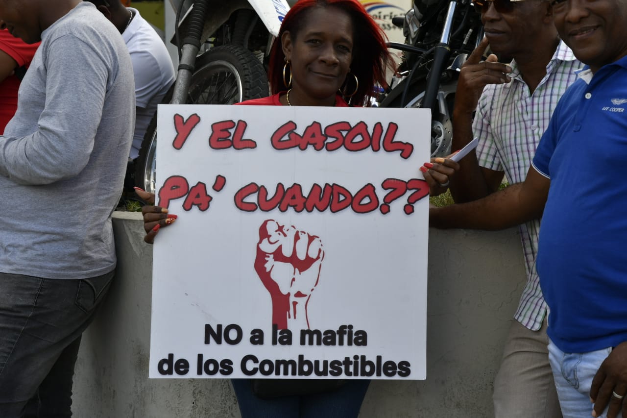 Vista de los manifestantes.
