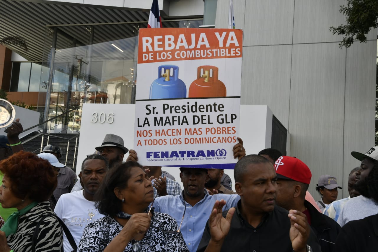 Vista de los manifestantes.