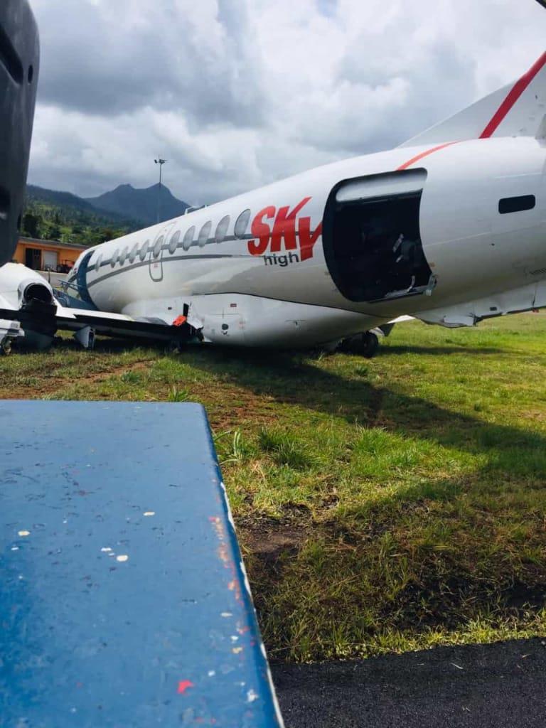 Jet que salió desde Santo Domingo se estrella al aterrizar en Dominica 