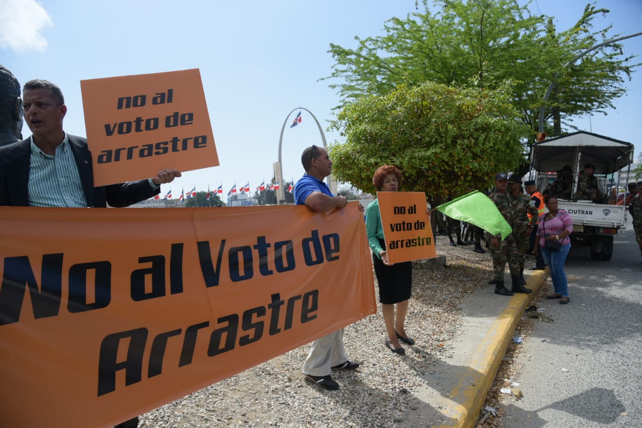 Vista de los manifestantes.