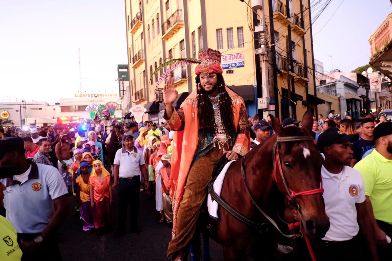Rey Melchor, durante el desfile.