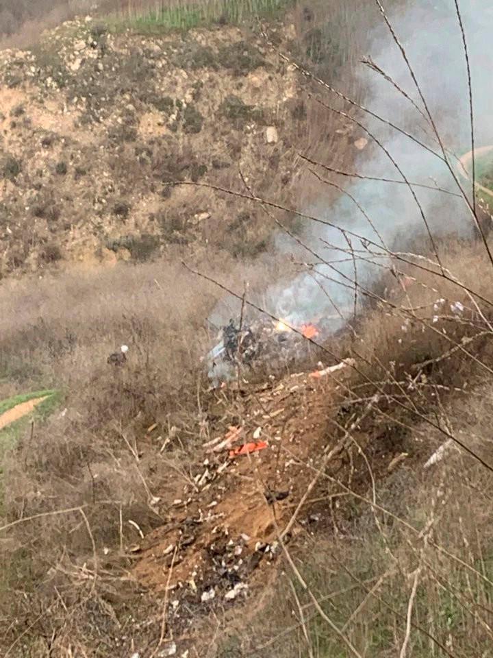 Lugar donde se accidentó el helicóptero y perdió la vida el exjugador Kobe Bryant.
