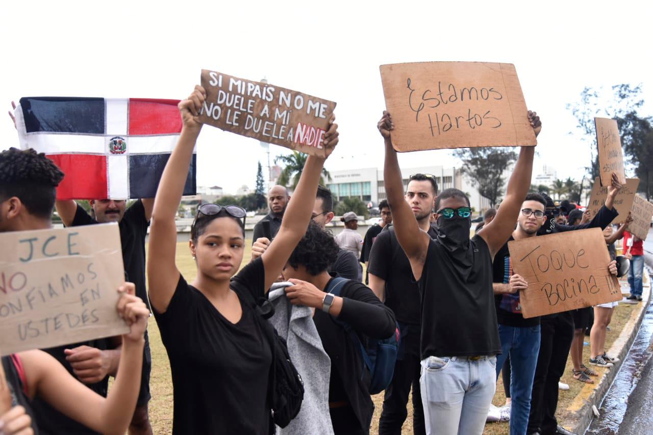 Vista de los manifestantes. 