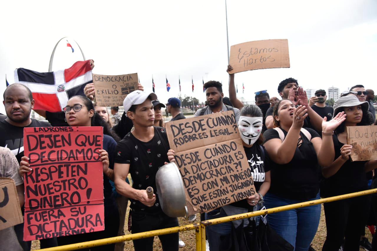 Vista de los manifestantes. 