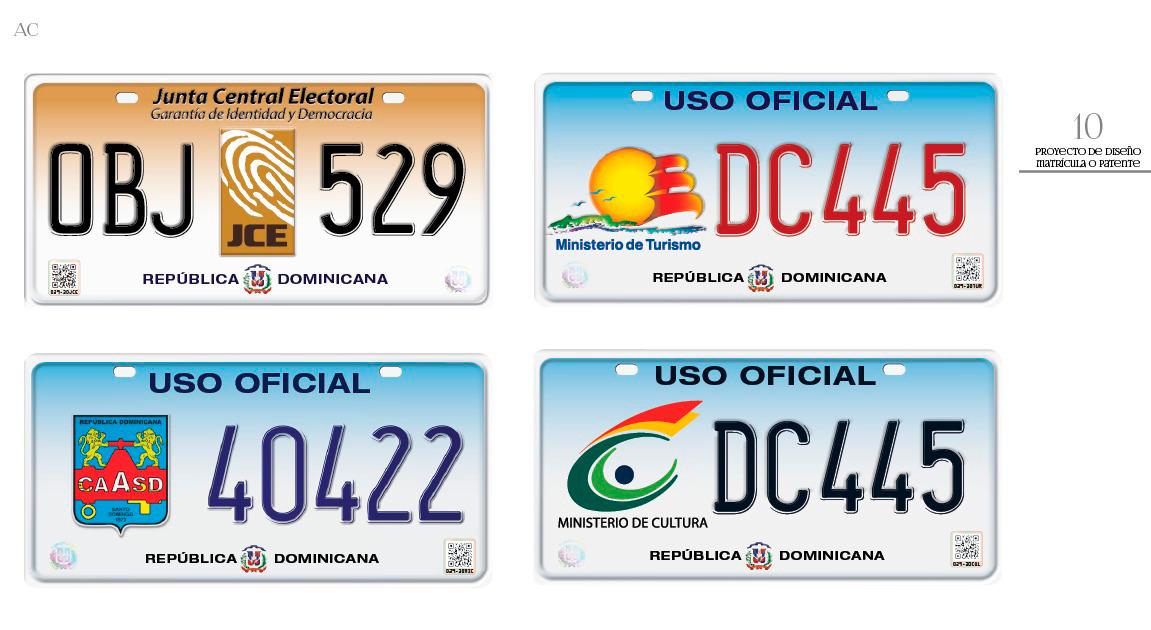 Diseños de la placa de usos oficial