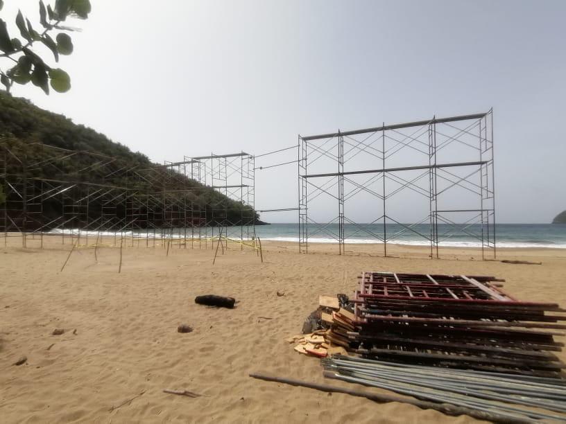 Filman película con grúas en playa de Samaná donde anidan tortugas, denuncia excursionista