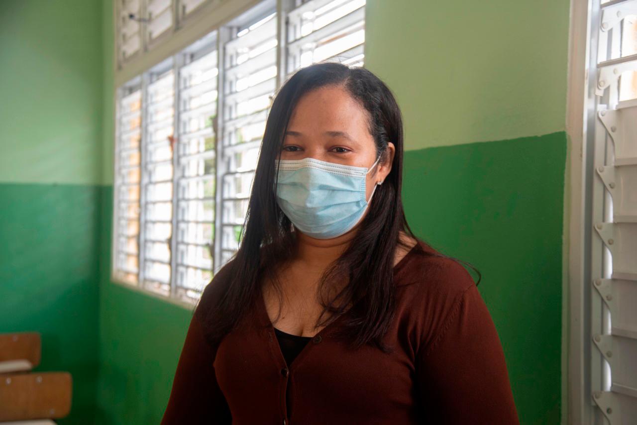 Idalia Matos, profesora del 6to. grado de primaria, de la Escuela Jesús Bienvenido del Castillo Rodríguez