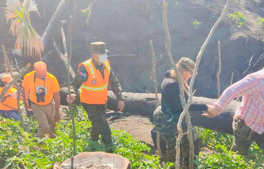 Realizan levantamiento de los daños ocasionados por incendio forestal en Ocoa 