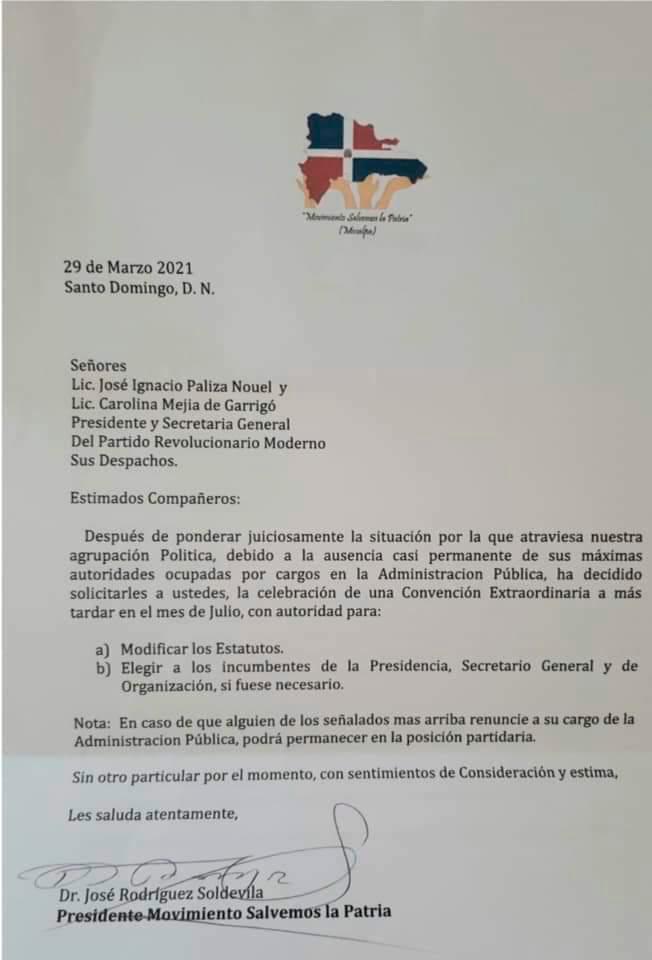 Piden sustituir a Paliza y Carolina Mejía de la dirigencia del PRM