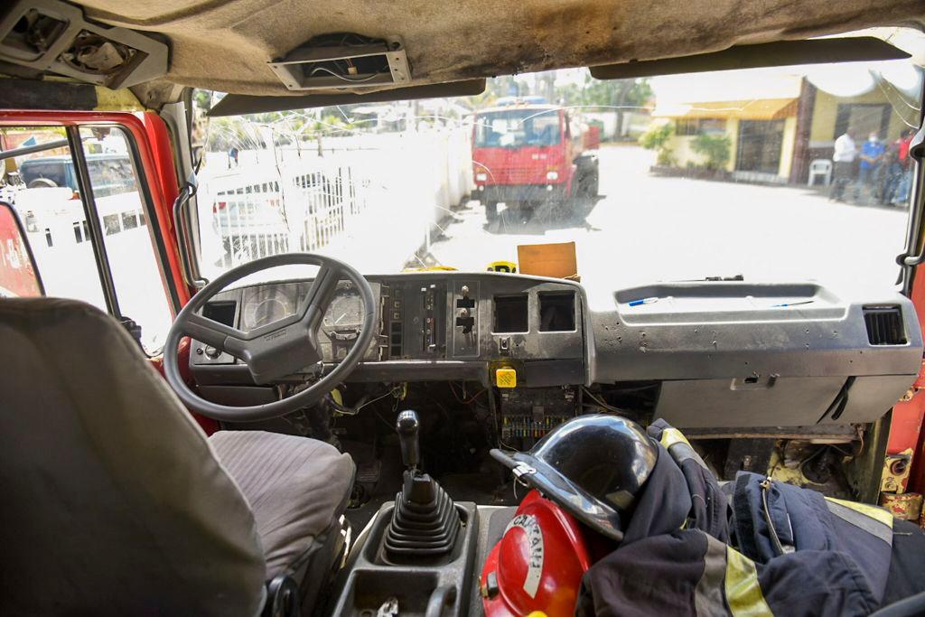 Vista de una de las unidades que los bomberos utilizan para realizar sus labores. 