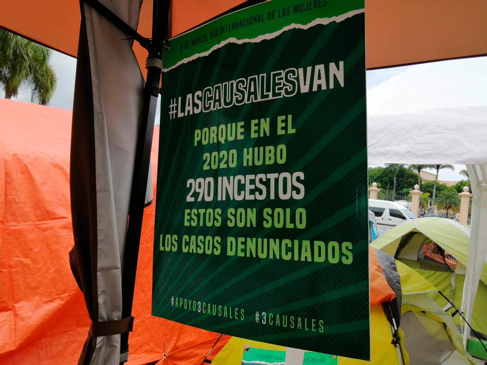 El campamento que fue montado en frente del Palacio Nacional el pasado 10 de marzo cuando se conoció la primera vez que las causales no serían incluidas en el código penal, arribó esta semana a sus 70 días.