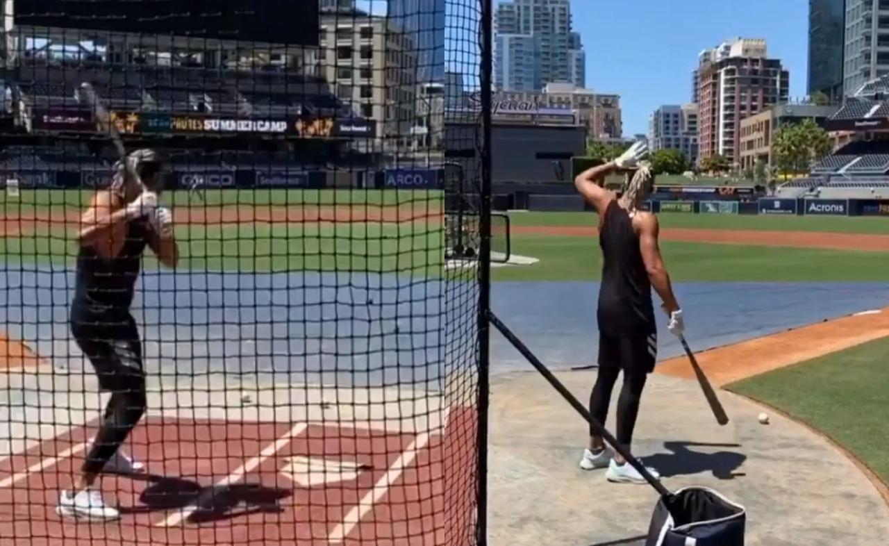 Fernando Tatis Jr. practica en ruta de regresar a la alineación de los Padres de San Diego. (Fuente externa)