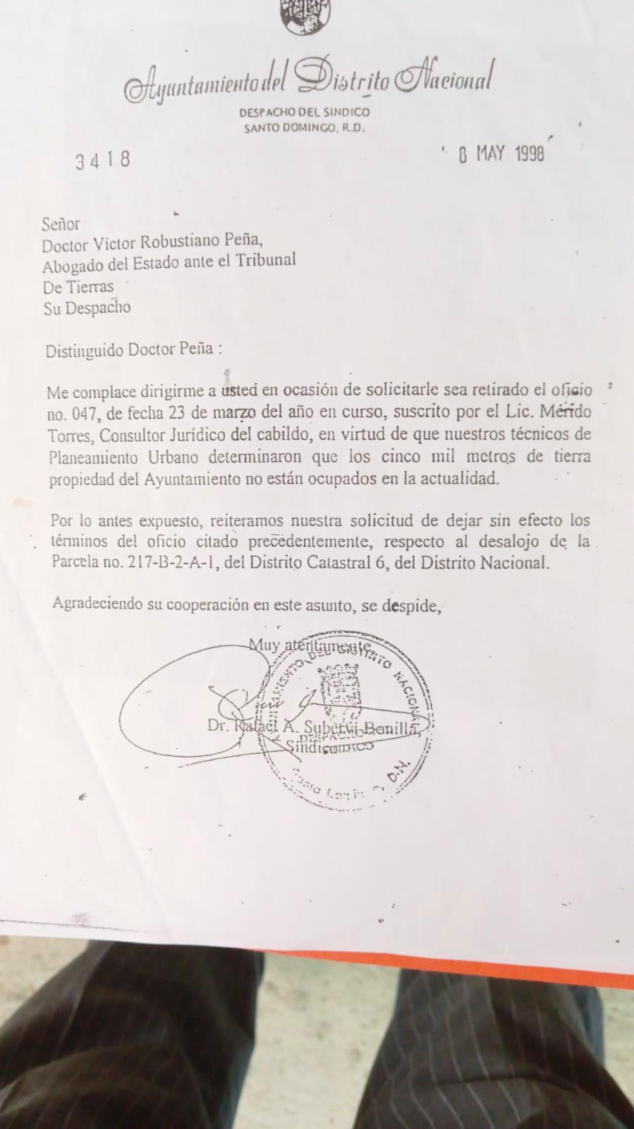 Documento presentado por el presidente de la Junta de Vecinos, Rafael Melo. 