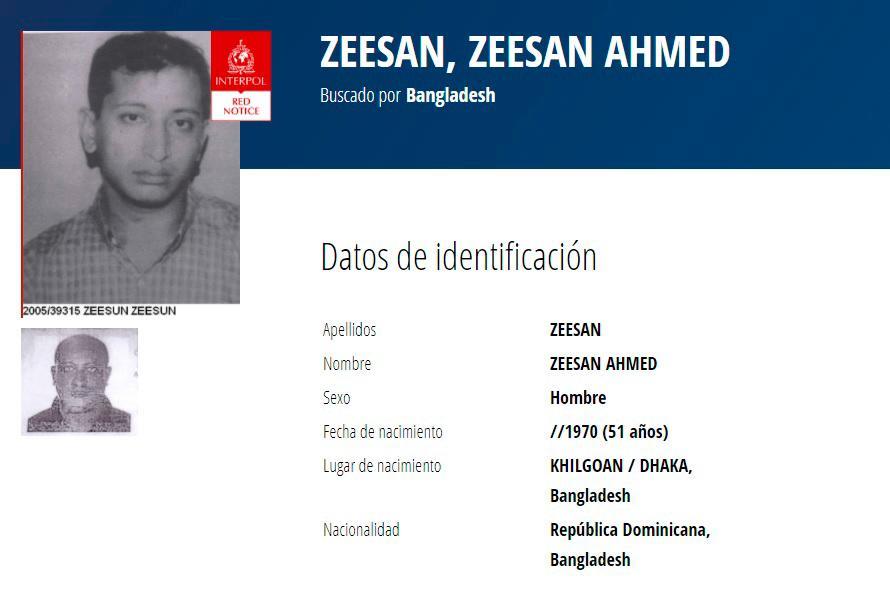 El más buscado en Bangladesh por Interpol tiene pasaporte dominicano