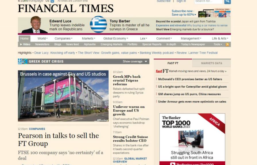 Pearson confirma negociaciones para la venta de Financial Times