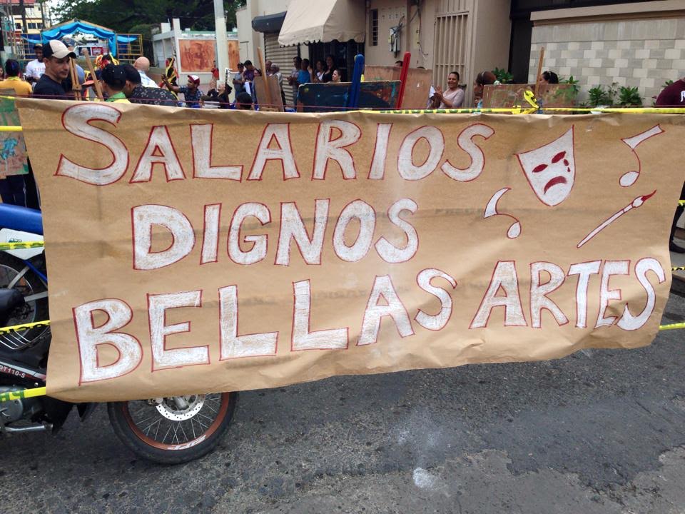 Parte de las protestas realizadas por los profesores de Bellas Artes