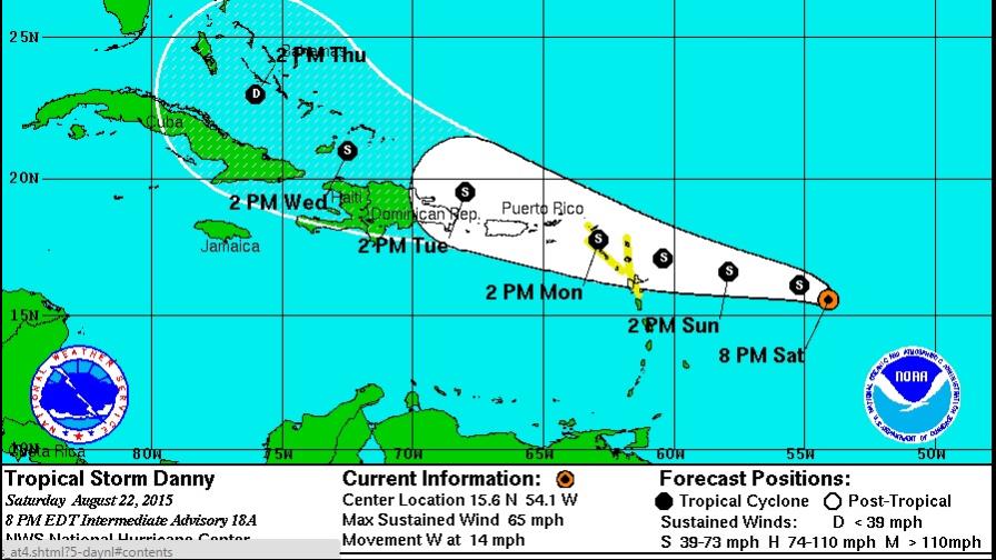 Danny se convierte en tormenta tropical rumbo a las Antillas Menores
